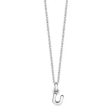 Mini Silver Letter "U" Initial Necklace - hersey-and-son