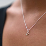 Mini Silver Letter "V" Initial Necklace - hersey-and-son