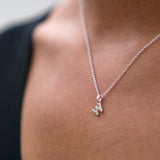 Mini Silver Letter "W" Initial Necklace - hersey-and-son