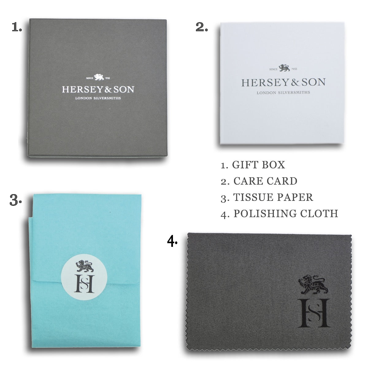 Hersey & Son Silversmiths Packaging silver birthstone necklace