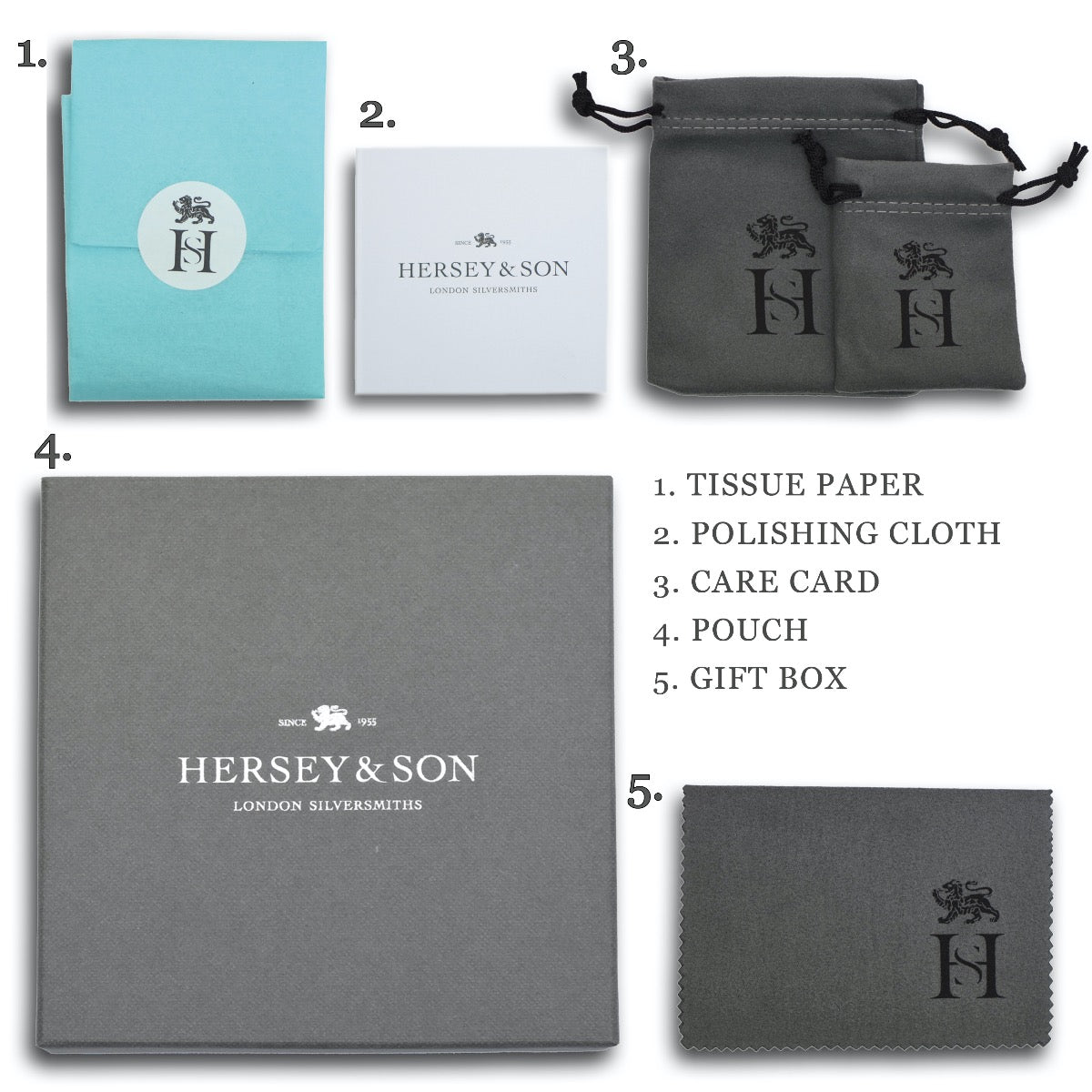 Hersey & Son Silversmiths packaging 