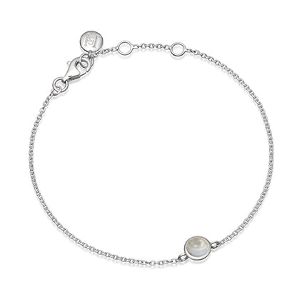 Silver and White topaz birthstone bracelet