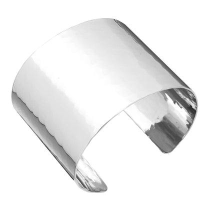 Silver Cuff No.1. Wide - Hammered