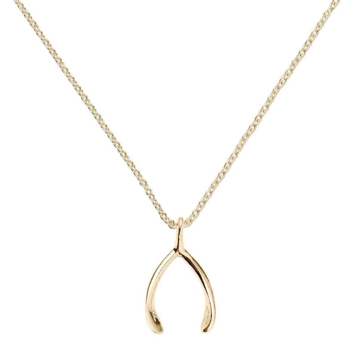 Yellow Gold Vermeil Wishbone Charm Pendant