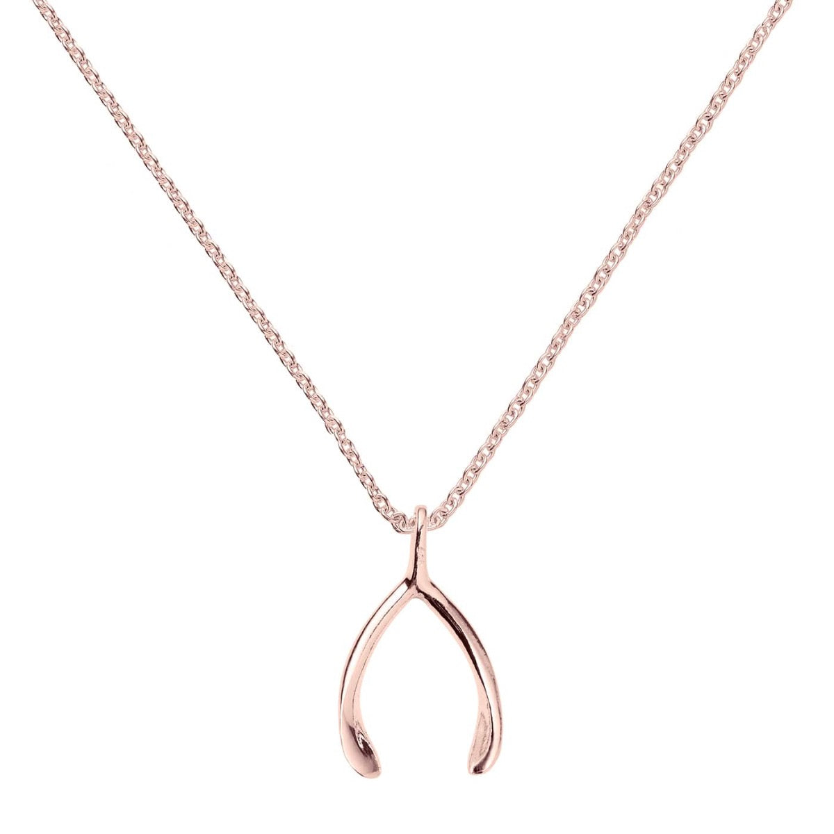 Rose Gold Vermeil Wishbone Pendant