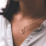 Rose Gold Vermeil Wishbone Pendant - hersey-and-son