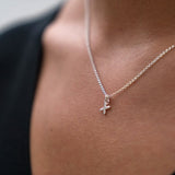 Mini Silver Letter "X" Initial Necklace - hersey-and-son