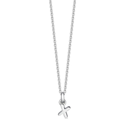 Mini Silver Letter "X" Initial Necklace