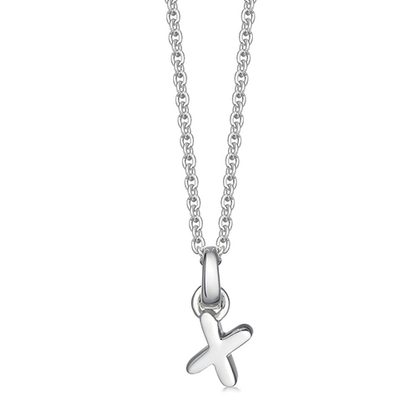 Mini Silver Letter "X" Initial Necklace