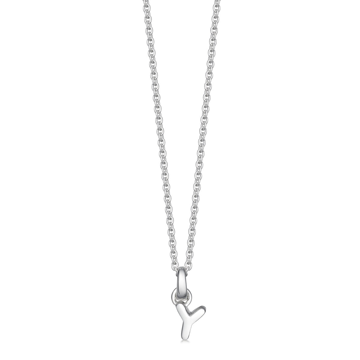 Mini Silver Letter "Y" Initial Necklace - hersey-and-son