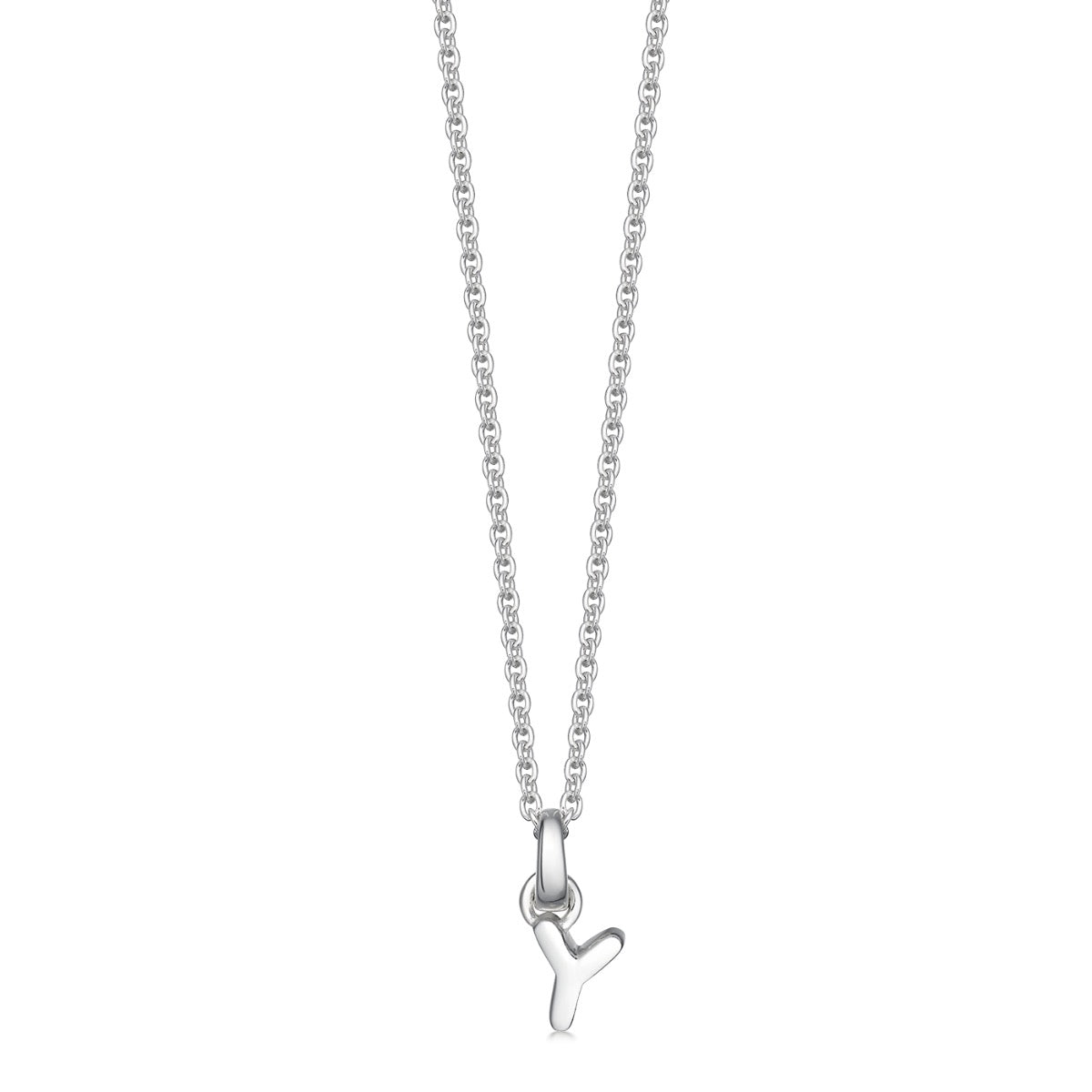 Mini Silver Letter "Y" Initial Necklace