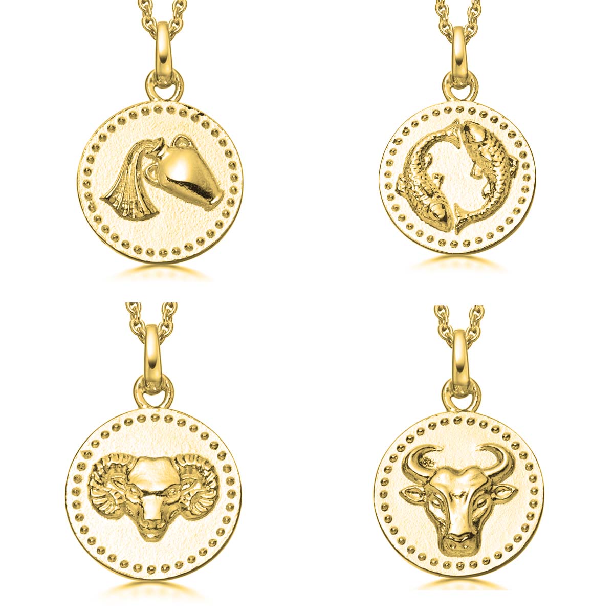 sterling silver and gold plated zodiac pendants 