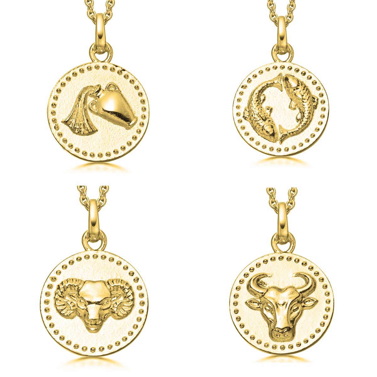 sterling silver and gold plated zodiac pendants 