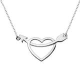 Silver Heart and Arrow Necklace - hersey-and-son