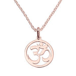 Rose Gold Plated Om Symbol Pendant - hersey-and-son
