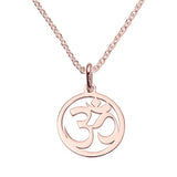 Rose Gold Plated Om Symbol Pendant - hersey-and-son