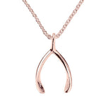 Rose Gold Vermeil Wishbone Pendant - hersey-and-son