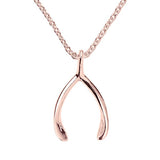 Rose Gold Vermeil Wishbone Pendant - hersey-and-son