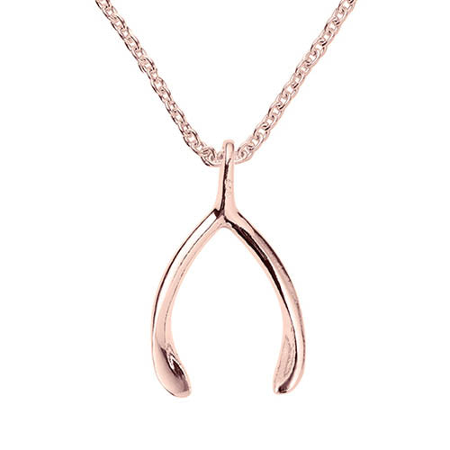 Rose Gold Vermeil Wishbone Pendant - hersey-and-son