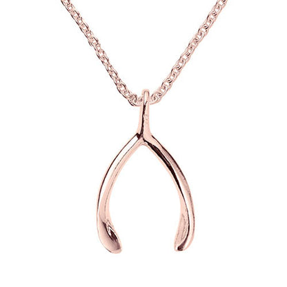 Rose Gold Plated Wishbone Pendant